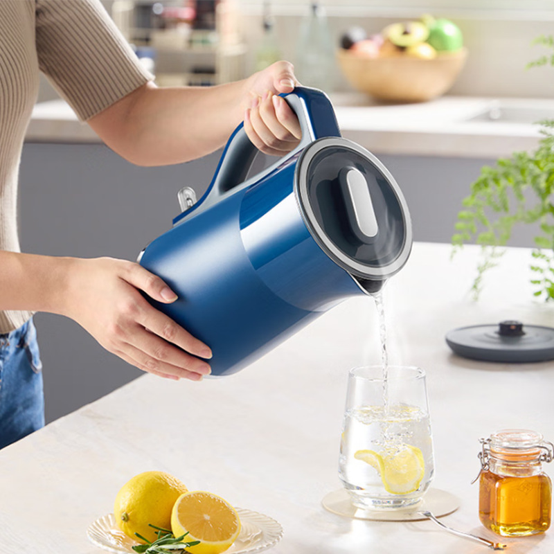 摩飞MR6072电热水壶双层防烫无缝内胆全304不锈钢0塑热水壶1.5L